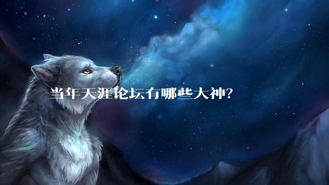 当年天涯论坛有哪些大神？